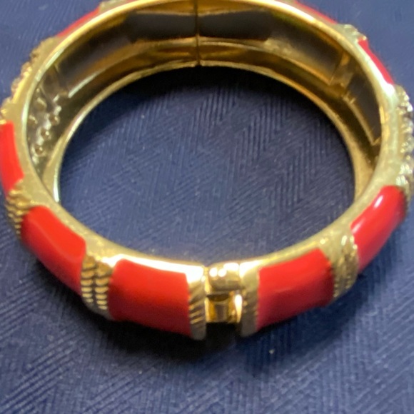 Carnation Pink and Gold with Gemstones Bracelet - Picture 2 of 7